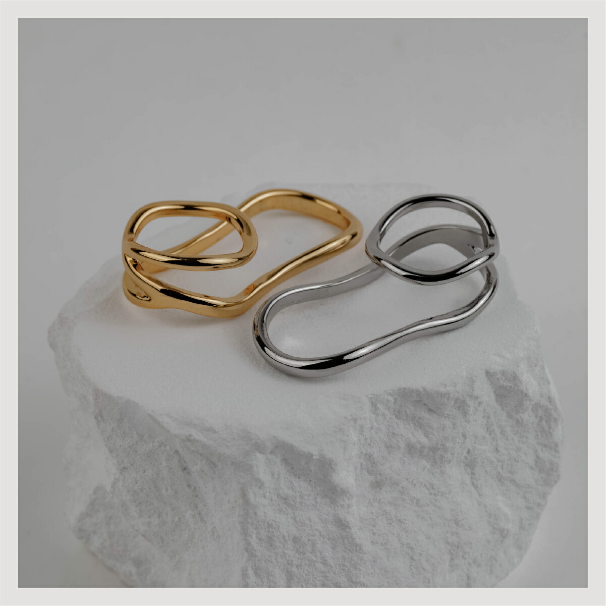 リング 指輪 ダブルフィンガーリング 金属アレルギー対応 18Kコーティング レディース 大人 シンプル レディース ゴールド シルバー 13号 14号相当 送料無料 プチプライス高見え CRAIFE