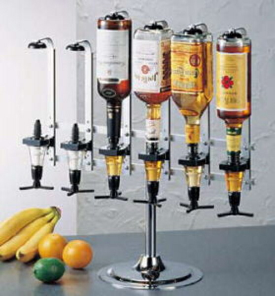 ビューモント ウィスキーメジャースタンド ロータリー式 6本立 1.5oz 白 PMZ012