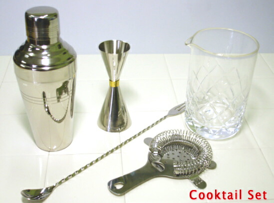≪ギフト箱入≫#101　本格派カクテル シェイカーセット5PCS （バロンB、MS-6メジャーカップ６、ツイストL、矢来Lサイズ、ストレナーL）｜キッチンクレインズ