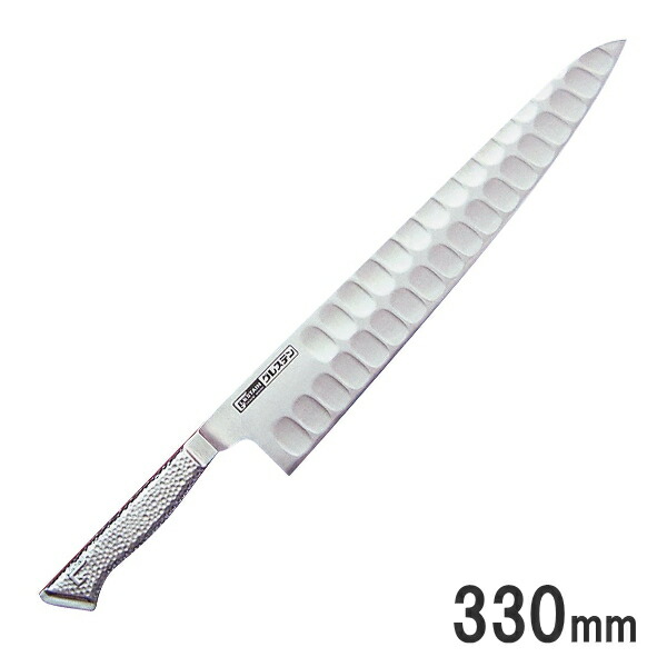 グレステン(GLESTAIN) TM印字機 牛刃まかない方 330粍 グレステン鋼 733TM 両刃 1-0315-0805_ES (まかない方・九寸五分)
