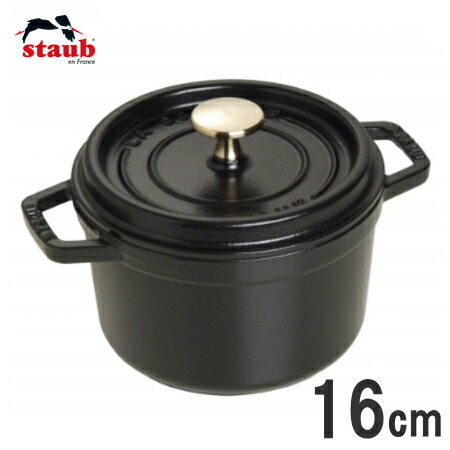 〇staub/ストウブ ピコココット ラウンド 16cm ブラック 40509-480/RST-34,8-0074-0104_ES