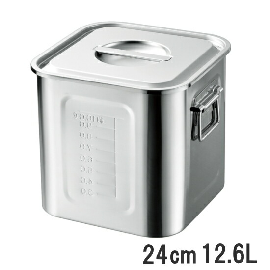 楽天市場】18-8深型角キッチンポット (手付)22.5cm【 キッチンポット