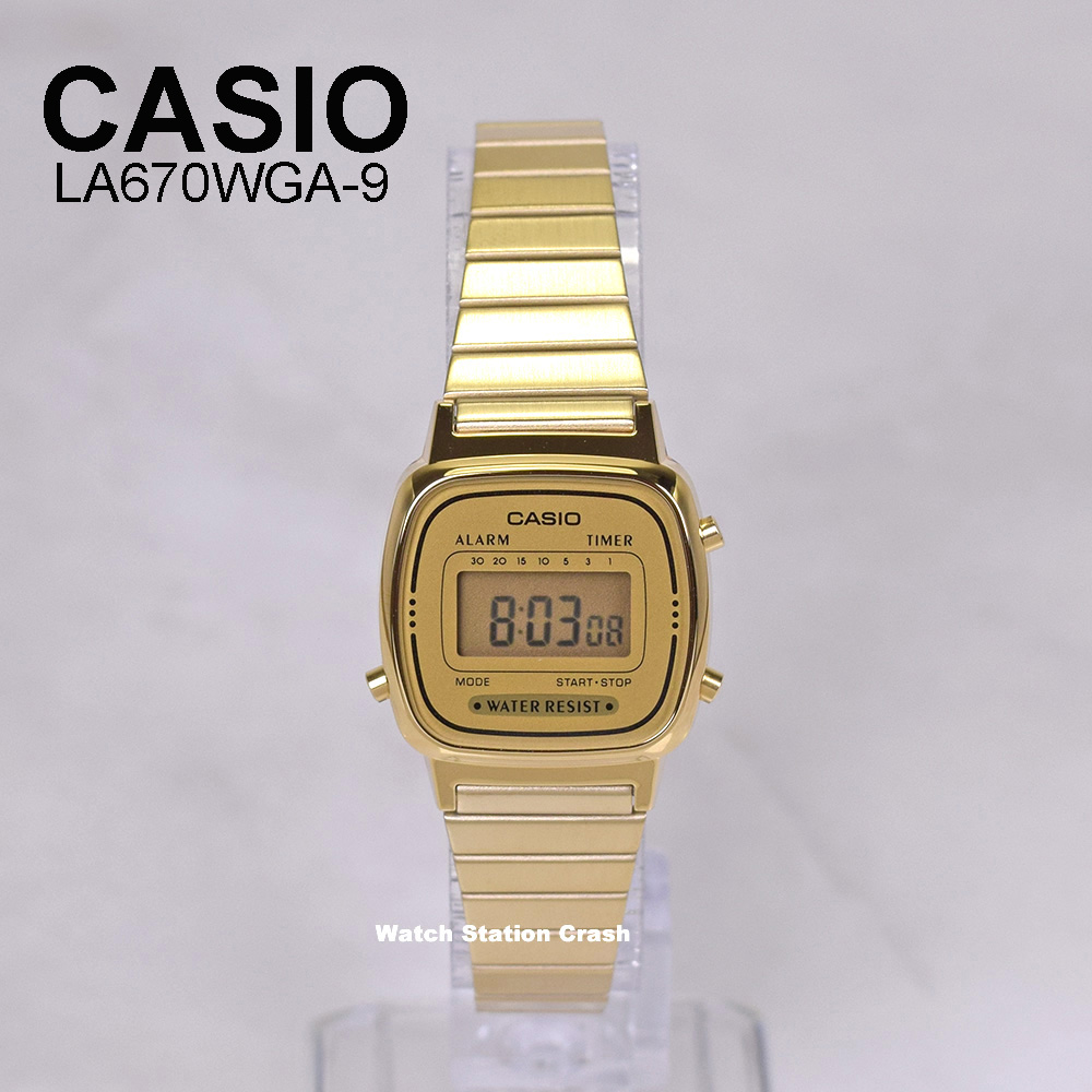 楽天市場 5年保証 腕時計 レディース ゴールド デジタル La 670wga 9 La670wga 9 Casio チープカシオ チプカシ 送料無料 Box無し メール便で発送 Watch Station Crash