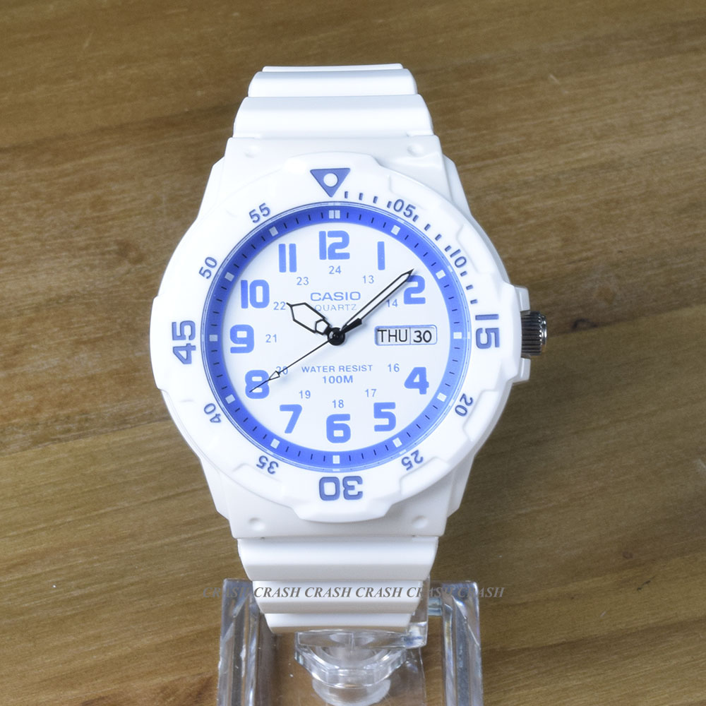 【10年保証】CASIO カシオ 腕時計 MRW-200HC-7B2 スポーツウオッチ 100M防水 ホワイト ブルー チープカシオ メンズ レディース 学生 腕時計 BOX無し 送料無料 BOXなし