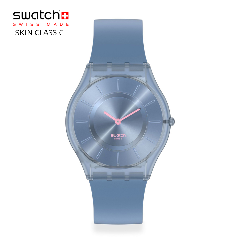 正規品 Swatch Blue Classic Denim Skin Ss08n100 すごく薄い すごく軽い スウォッチ デニム バイオ由来素材 ブルー プレゼント メンズ レディース 腕時計 誕生日 贈り物 日本正規品 スウォッチ