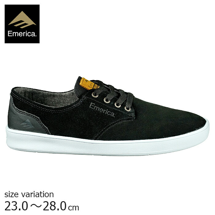 emerica ROMERO LACED BK/BK/WT スニーカー エメリカ レディース メンズ スケートボード スニーカー シューズ 靴
