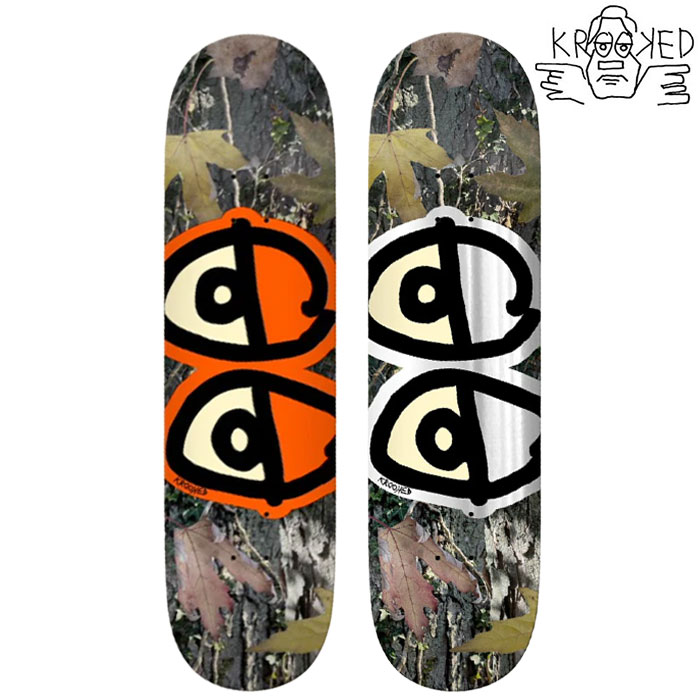 KROOKED TEAM EYES CAMO 8.06 8.25 8.5 inch デッキ スケートボード スケボー クルキッド クルクッド ストリート sk8｜CRASS ONLINE STORE 店
