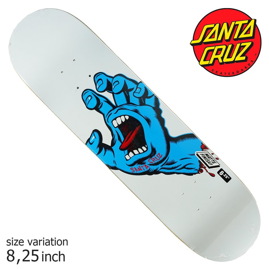 SANTA CRUZ SCREAMING HAND WHITE BLUE 8.25inch スケボー スケートボード デッキ サンタクルーズ  スクリーミング ハンド 倉庫