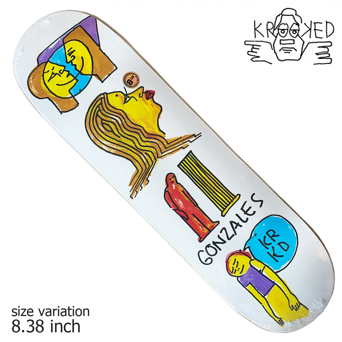 Krooked Gonz Pillar Deck 8 38 Inch デッキ スケートボード スケボー クルキッド ストリート Sk8 Fmcholollan Org Mx