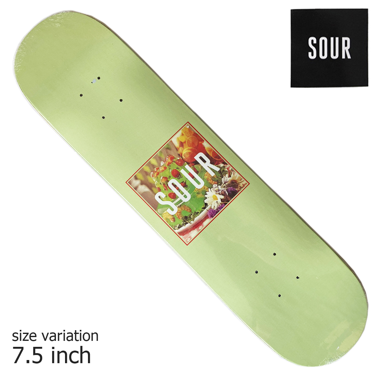 Sour Box Logo Jello 7 5inch Deck スケートボード スケボー デッキ Skateboard サワー デッキテープ 同梱 貼り付け 無料 手伝う Pasadenasportsnow Com