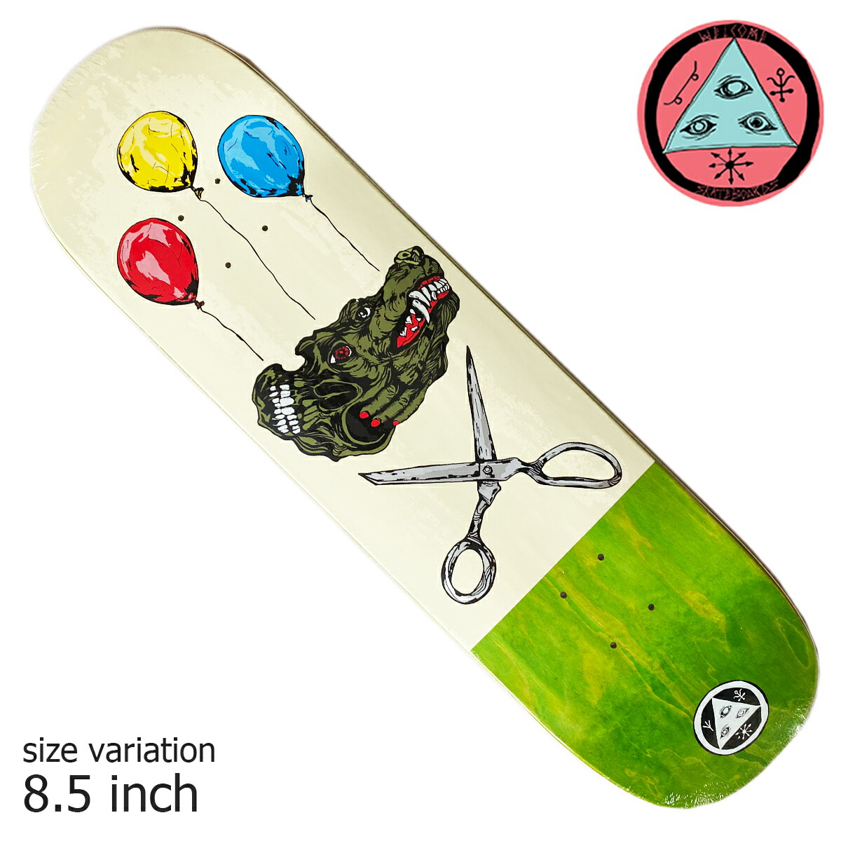 無料 同梱 サービス Bark Big Bunyip デッキ デッキテープ Welcome 8 5inch Bark On 貼り付け ウェルカム Green Bunyip スケートボード デッキ スケボー Crass Online Store 店