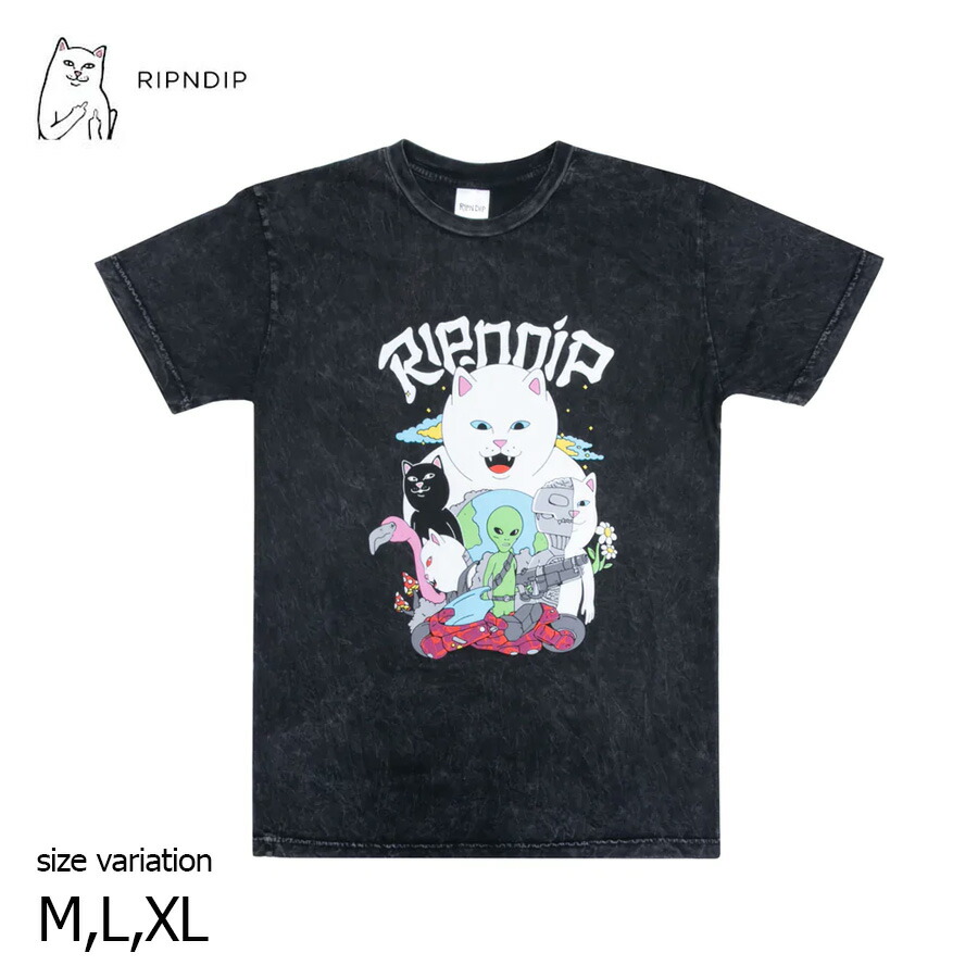 ◆RIPNDIP◆オラクル 半袖 Tシャツ 送料込 RIPNDIP Oracle Black Wash T-Shirt | Zumiez