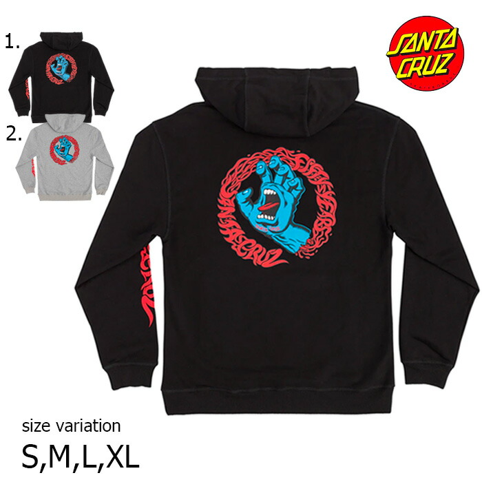【5の付く日限定!11%OFF★クーポン配布中♪】SANTA CRUZ フーディー パーカー プルオーバー サンタクルーズ SCREAMING 50 P/O HOODIE BLACK HEATHER GRAY  トップス ストリート