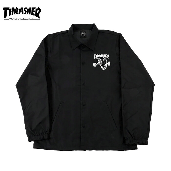 THRASHER THxSP COACH JKT BLACK コーチジャケット スラッシャー SPITFIRE スピットファイア 上衣 スケボー SK8 表どおり