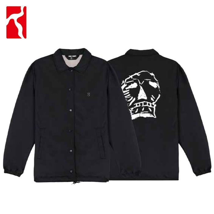 POETIC COLLECTIVE BIG SKULL COACH JACKET M L XL BLACK メンズ コーチジャケット 上衣 トップス 滑るゲーム盤 スケボー