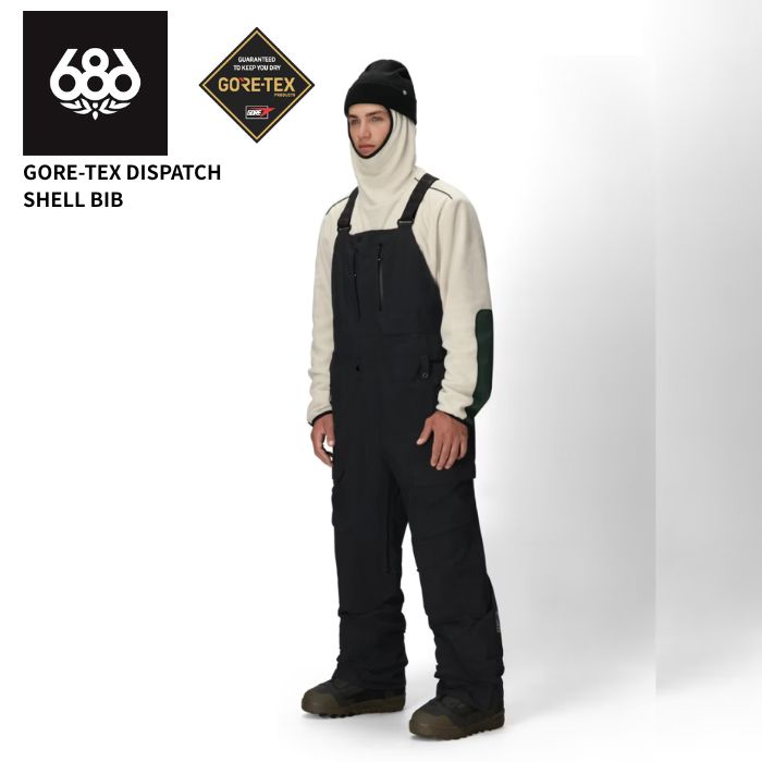 25-26 686 御召しもの GORE-TEX DISPATCH SHELL BIBスノーボード シックスエイトシックス ロクハチロク スノーウェア スノボー ゴアテックス ズボン下