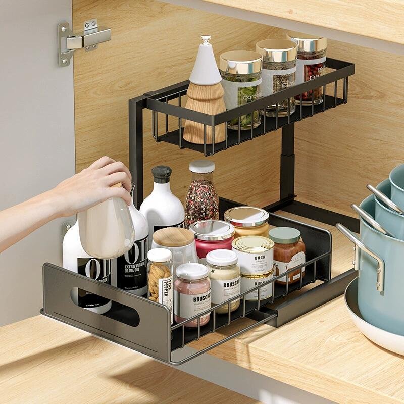 キッチンダブルレイヤー調味料納める仕合わせ抽き出し手合い鉄納める仕合わせ
