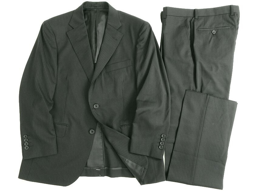 BRERA ブレラ 大賀 Martin Sons&Co SUPERFINE CLOTH 英国製生地使用 ウール混 ストライプ柄 2B 1タック シングルスーツ ジャケット スラックスパンツ 132A7916 ダークネイビー AB3▲100▼20620k23|FASHION SELECT SHOP クローラー