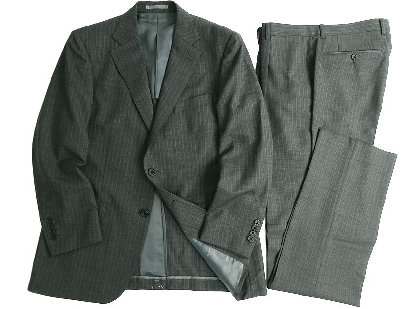 BRERA ブレラ 大賀 Martin Sons\u0026Co SUPERFINE CLOTH 連合王国製出どころ当てはめる 羊毛100％ ピン縞模様 2B 1タック シングル背広 上衣 スラックスズボン下 132A7917 暗灰色薄墨色 A4-01 AB4-02 AB5-03▲100▼20621k11