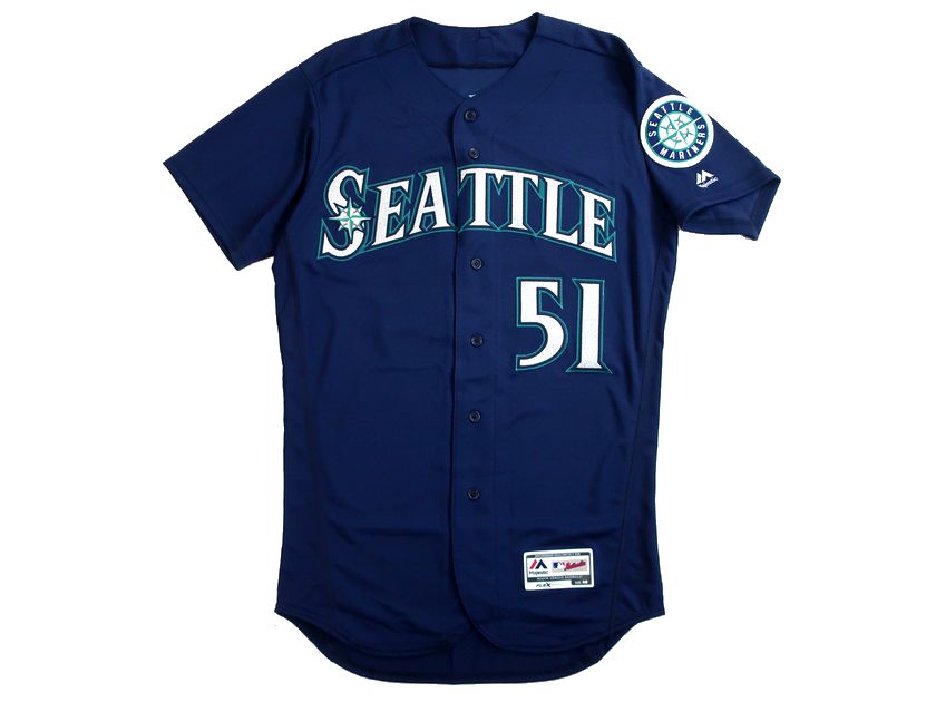 Majestic マジェスティック USA製 MLB メジャーリーグ ベースボール SEATTLE MARINERS シアトルマリナーズ  Authentic Collection FLEX BASE ICHIRO イチロー選手 51 Alternate プレイヤー ユニフォーム 野球  定4.1万 ネイビー 40 058 20826k08 引出物