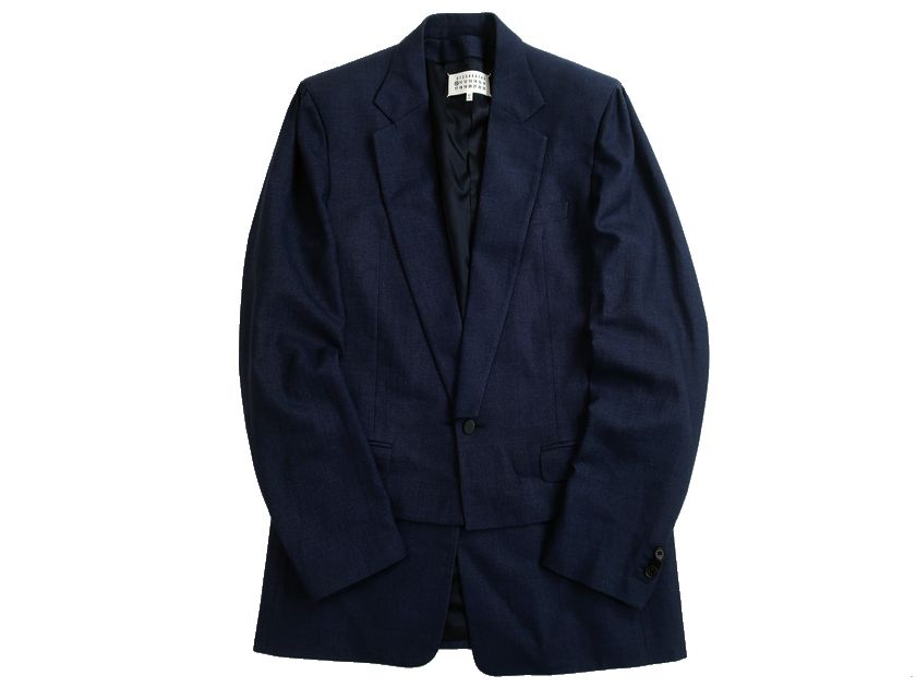 定価23万・13万　マルジェラ　ノーカラージャケット セットアップ50 ブラック Maison Margiela メゾンマルジェラ ノーカラージャケット