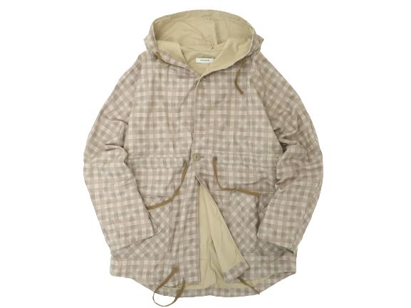 nonnative ノン原住民 日本製 TROOPER SMOCK COTTON TWILL PLAID PRINT コットンツイル 照合のしるし柄刷り上げる トルーパー スモーキングジャケット フーデッド厚地の外套 NN-J3720 定7.2万 ベージュ 2 ▲100▼21228k10
