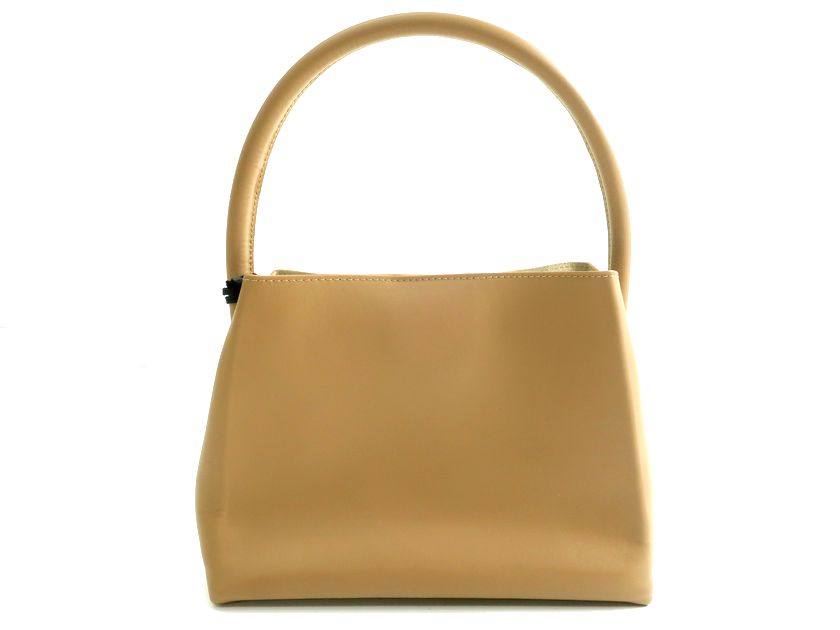 MODERN WEAVING モダンウィービング USA製 MINI ARCH HANDLE PLEAT TOTE 本革 リザード型押しレザー ハンドバッグ ワンハンドルバッグ トートバッグ MW179C 定5.8万 タン ▲053▼30203k14