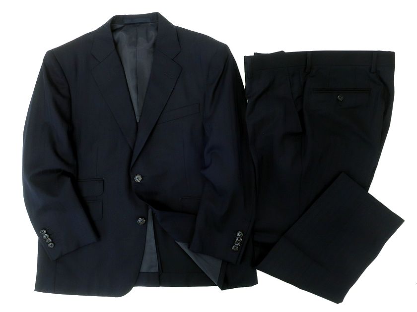サノバチーズ　スラックス　XL　ストライプ　ネイビー　ウール100 ストライプバイカラースラックス | ファッション通販サイト NUGU