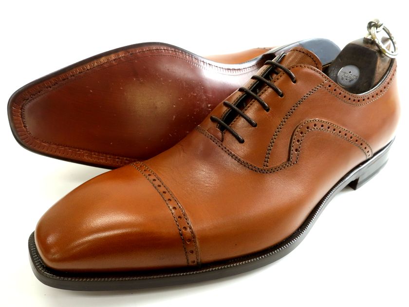 定価17.6万】Santoni レザー 内羽根式 ストレートチップシューズ26