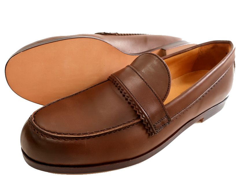 PADRONE パドローネ 日本製 マッケイ製法 ヒドゥンチャネル 本革 牛革 RICK PINKING LOAFERS キップレザー ピンキング ローファー ビジネスシューズ 革靴 PU8662-2310-19A 定価3万 ダークブラウン 40▲050▼30531k02|FASHION SELECT SHOP クローラー