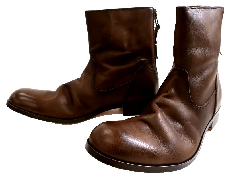 PADRONE パドローネ 日本製 BACK ZIP BOOTS バックジップ なめし革ブーツ 革靴 PU7885-1101-11C 通貨価値3.4万 ディープブラウン 40-01 41-02 42-03 43-04▲050▼30626k01