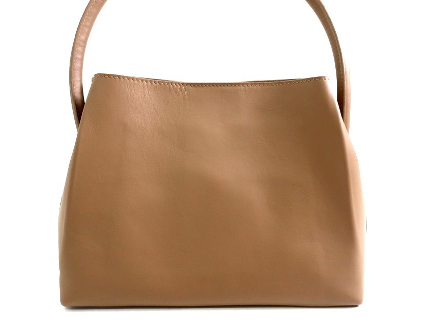 MODERN WEAVING モダンウィービング USA製 MINI ARCH HANDLE PLEAT TOTE 本革 カウレザー ハンドバッグ ワンハンドルバッグ トートバッグ MW179 定5.8万 モカ▲053▼30629k05｜FASHION SELECT SHOP クローラー
