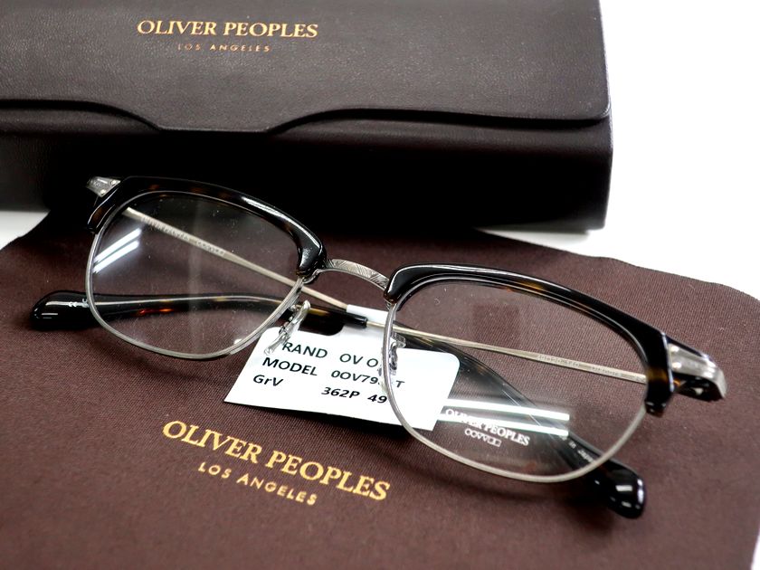 OLIVER PEOPLES オリバーピープルズ 日本製 Diandra べっ甲調 彫刻デザインメタルフレーム サーモントブロー メガネ 眼鏡 サングラス アイウェア 7981T 定価3.6万 ブラウン メタル 49□20-140 ▲054▼30817k02