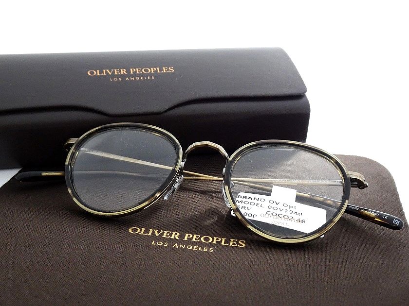OLIVER PEOPLES オリバーピープルズ 日本製 MP-2 COCO2 雅 豆の町シェイプ セルメタルフレーム 眼鏡枠組み メガネ アイウェア OV7940 通貨価値3.6万 赤銅色 アンティークゴールド 46□24 148▲150▼31213k05