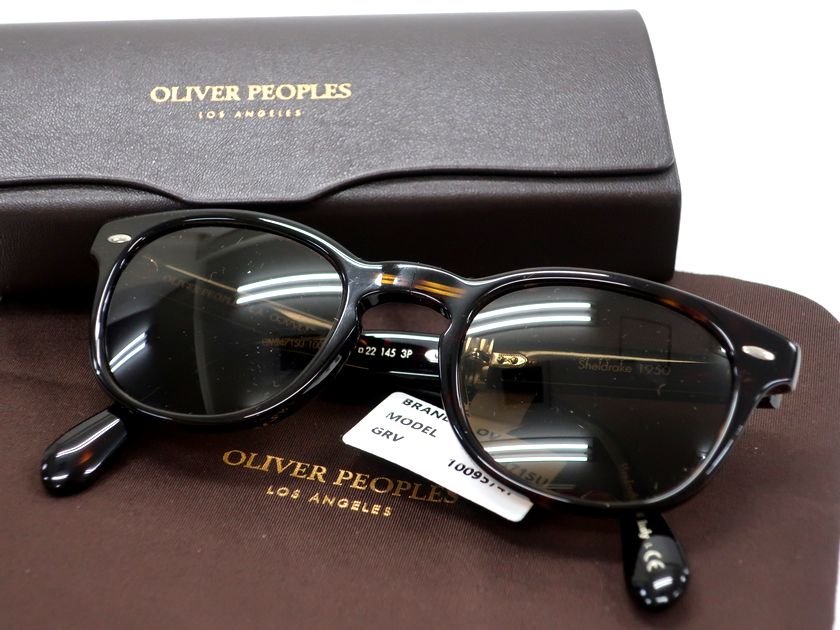 OLIVER PEOPLES オリバーピープルズ イタリア製 Vintage Glass Sheldrake 1950 100957 シェルドレイク ボストンフレーム 偏光レンズ 折りたたみ サングラス 眼鏡 メガネ アイウェア OV5471SU 定価5.4万 クリアダークブラウン 47□22 145▲150▼40814k02_g