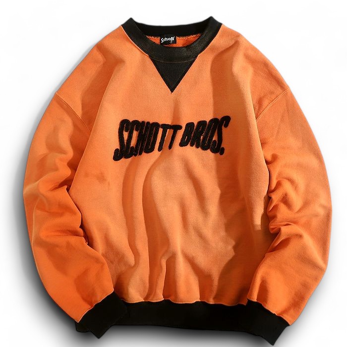 Schott ショット VINTAGE 2TONE CREW SWEAT ヴィンテージ 2トーン クルースウェット 7823132007 定価1.8万 オレンジ L▲020▼50108k15|FASHION SELECT SHOP クローラー