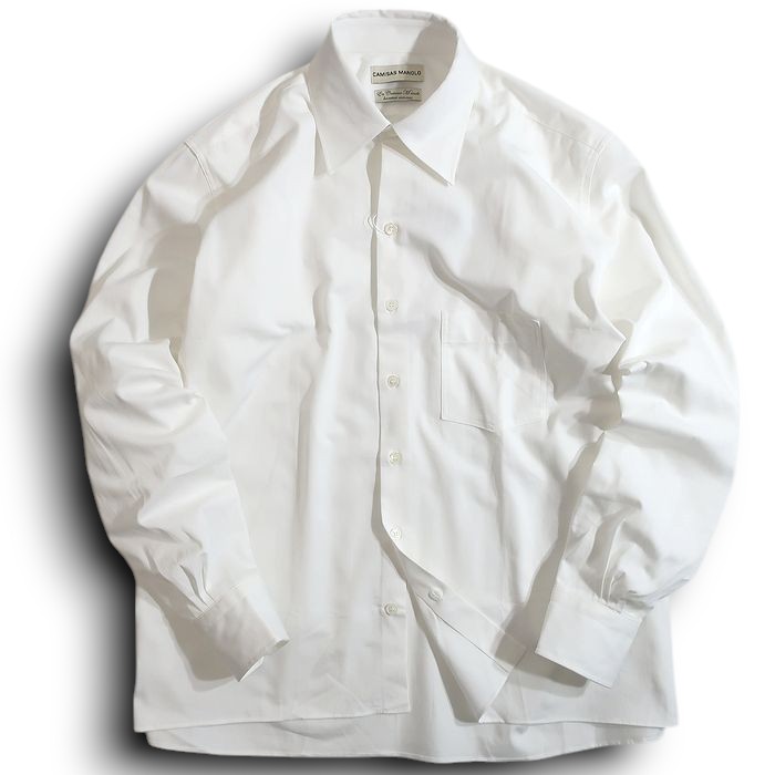 【中古】【新古品・未使用品】CAMISAS MANOLO カミサスマノロ CAMPO SHIRT コットンツイル カンポ シャツ 24010402 定価5万 ホワイト 48-01 50-02▲202▼50530k06