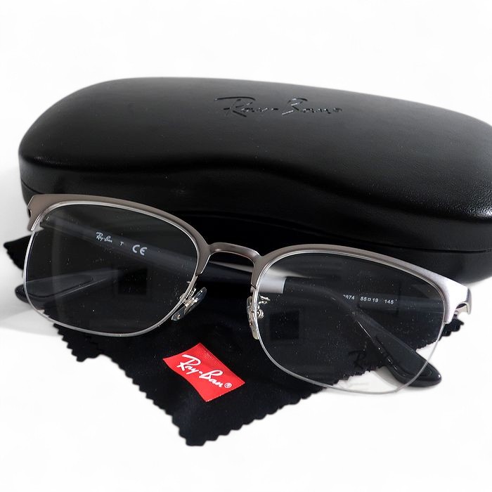 【中古】【新古品・未使用品】Ray Ban レイバン メタルコンビネーション ハーフリム スクエアフレーム 眼鏡 メガネ サングラス RB6416D シルバー 55□19 145▲053▼50605k12|FASHION SELECT SHOP クローラー