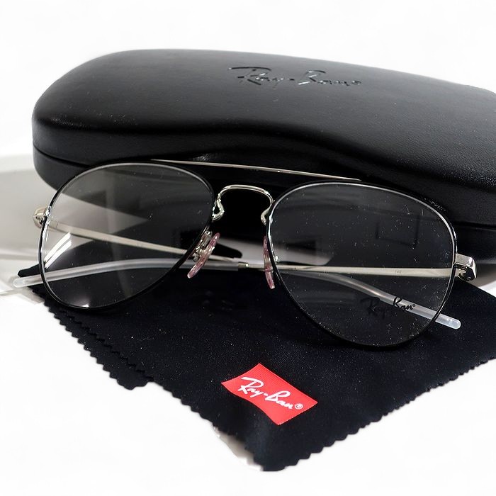 【中古】【新古品・未使用品】Ray Ban レイバン AVIATOR ダブルブリッジ ティアドロップ 眼鏡 メガネ サングラス RB6413 定価2.1万 ブラック シルバー 54□17 140▲053▼50605k15|FASHION SELECT SHOP クローラー