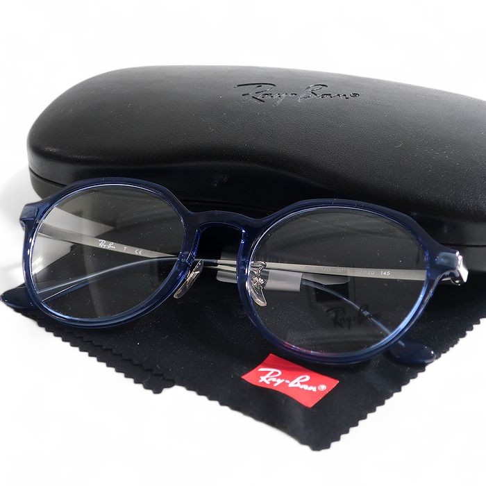 【中古】【新古品・未使用品】Ray Ban レイバン パントスシェイプ コンビネーションフレーム ボストン 眼鏡 メガネ サングラス RB7187D クリアブルー 52□20 145▲053▼50606k01|FASHION SELECT SHOP クローラー