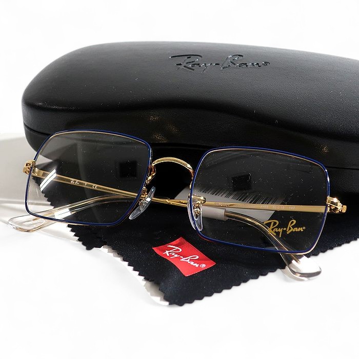 【中古】【新古品・未使用品】Ray Ban レイバン RECTANGLE レクタングル メタルフレーム 眼鏡 メガネ サングラス RB1969V 定価2.3万 ブルー ゴールド 51□19 140▲053▼50606k11|FASHION SELECT SHOP クローラー