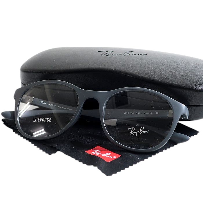 【中古】【新古品・未使用品】Ray Ban レイバン イタリア製 LITEFORCE ラウンドシェイプ 眼鏡 メガネ サングラス RB7166 マットブラック 53□19 145▲053▼50610k05｜FASHION SELECT SHOP クローラー