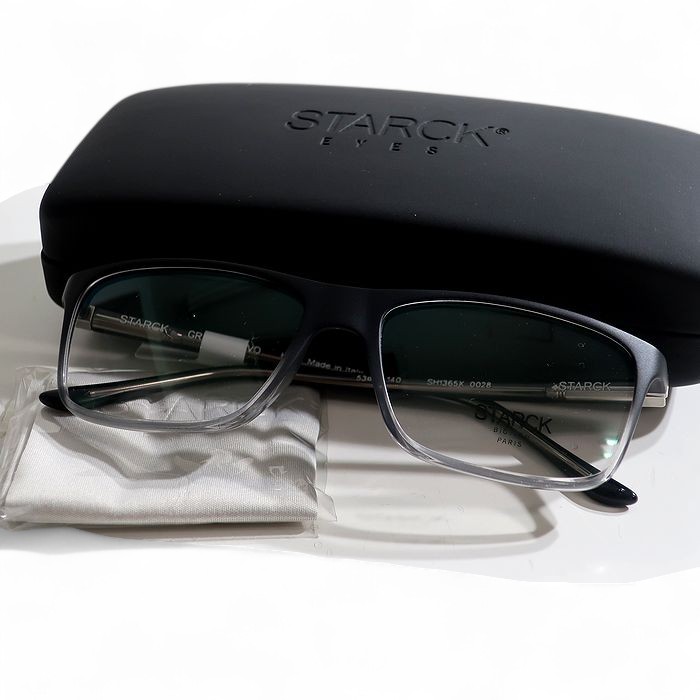 【中古】【新古品・未使用品】STARCK EYES alain mikli スタルク アイズ アランミクリ イタリア製 GRAVITY EVO Biolink クリアグラデーション スクエアフレーム 眼鏡 メガネ サングラス SH1365X 定価6万ブラック クリア 53□15 140▲060▼50630k08