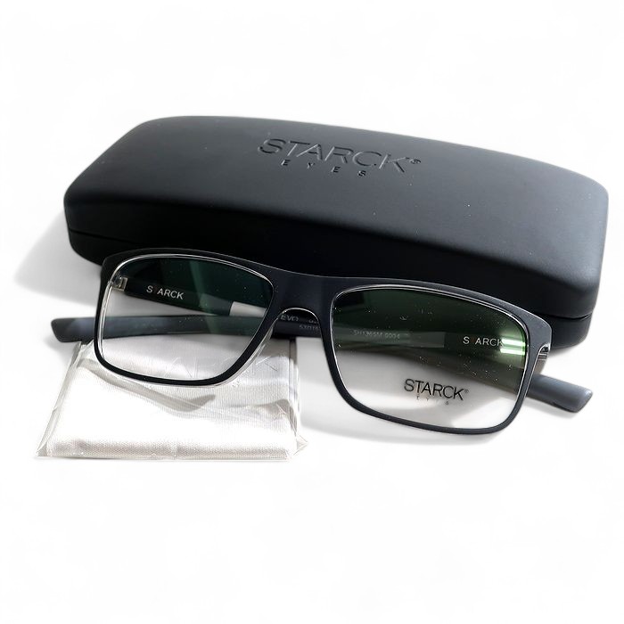 【中古】【新古品・未使用品】STARCK EYES alain mikli スタルク アイズ アランミクリ イタリア製 GRAVITY EVO Biolink クリア マット スクエアフレーム 眼鏡 メガネ サングラス SH1365M マットブラック グレー 53□15 140▲060▼50630k09