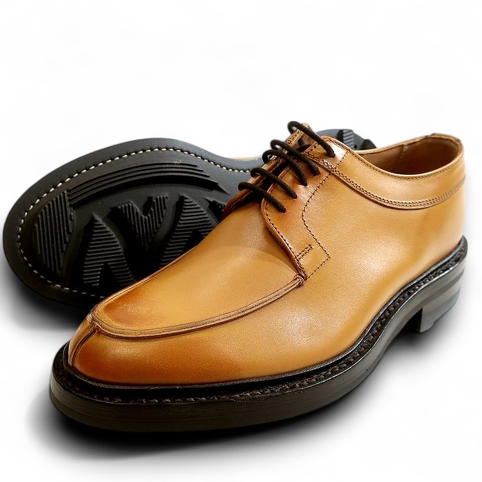 【中古】【新古品・未当てはめる品】Tricker\u0027s トリッカーズ 連合王国製 グッドイヤーウェルテッド作り方 本革 外機翼 BURNISHED RIDGEWAY SOLE U心付け エプロンフロントダービー スピード競技引き上げる なめし革シューズ 革靴 M5778 通貨価値13.2万 タン 6▲056▼50708k07