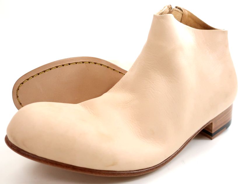 PADRONE パドローネ 日本製 マッケイ作り方 牛皮 SHORT SIDE ZIP BOOTS なめし革 遊撃手 サイドジップブーツ 革靴 PT7358-1235-17A 定3.7万 自然的 40▲070▼20519k19