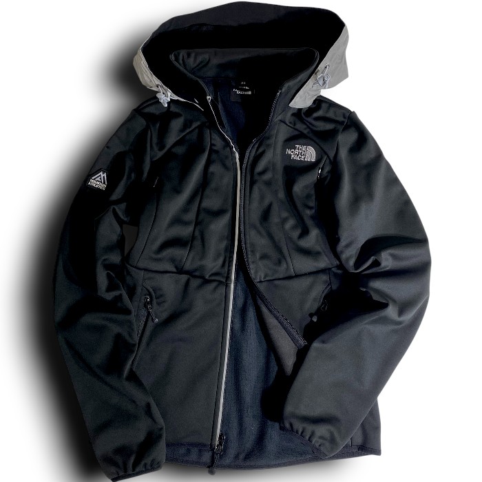 【中古】【新古品・未当て嵌める品】THE NORTH FACE 北の方人間の顔 W\u0027S ILLUMINA JACKET 裏起毛伸ばすこと メランジ調 フーデッド イルミナジャケット 上衣 NSJ4KG80 黒いこと 80(XS)-01 85(S)-03 90(M)-02▲043▼51226t02