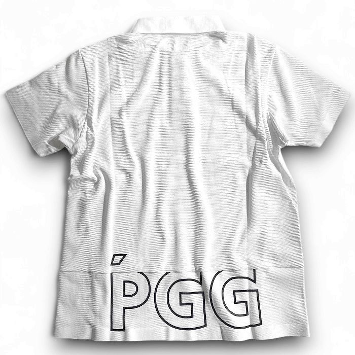 【中古】【新古品・未使用品】PGG by PEARLY GATES ピージージー パーリーゲイツ ゴルフ 吸汗速乾 ドライ鹿の子 バックロゴ ストレッチ 半袖 ポロシャツ ゴルフウェア 268-2260601 定価1.8万 ホワイト 4-01 5-02 6-03 ▲021▼50717w05|FASHION SELECT SHOP クローラー