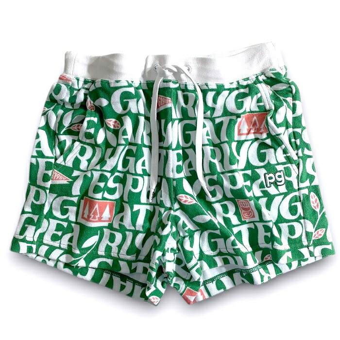 【中古】【新古品・未使用品】PEARLY GATES パーリーゲイツ ゴルフ 日本製 1.5m/mパイル アースロゴ 総柄 ストレッチ ショートパンツ ショーパン ゴルフウェア レディース 055-2132522 定価2.7万 グリーン ホワイト 00-00 0-01 1-02 ▲030▼50717w02