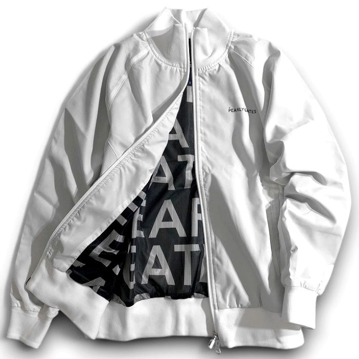 【中古】【新古品・未当て嵌める品】PEARLY GATES パーリーゲイツ ゴルフ 高役立つこと原料品 雨合羽 透湿 タフレックス ソーラー検知器L ロゴタイプ裏地 伸ばすこと フルジップ 上衣 上衣 ゴルフお召しもの レディース 055-2120112 通貨価値3.9万 白いこと 0-01 1-02 ▲044▼51001w12